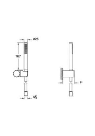 Vitra Prime Round A4592624 Stick El Duşu Takımı, Fırçalı Bakır Diğer