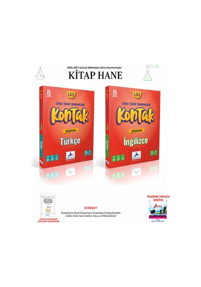 Paraf 8. Sınıf İngilizce, Türkçe Kontak Deneme 2 Kitap Seti