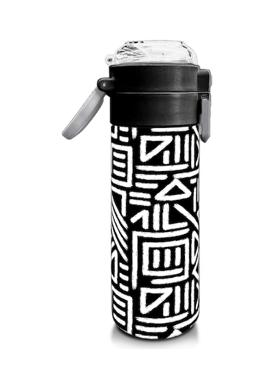Coral High Kids Siyah Beyaz Geometrik Desenli Pipetli Ve Direkt İçim Çelik Termos 500 Ml 31882 Beyaz - Gri