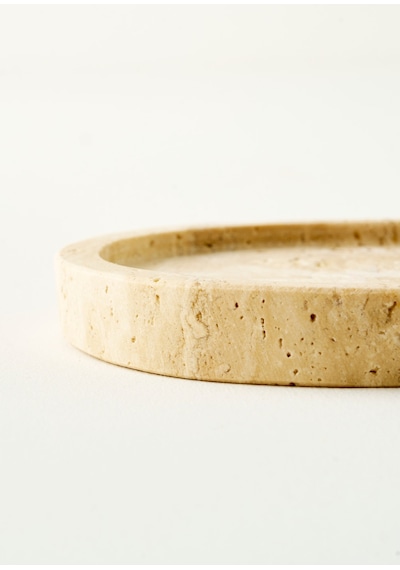 Bella Maison Ephesus Traverten Yuvarlak Dekoratif Tabak Naturel 20x4 Cm