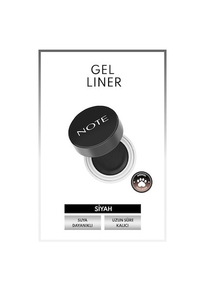 Note Cosmetique Gel Liner Mat Bitişli Waterproof Suya Dayanıklı Kalıcı Jel Eyeliner - Siyah