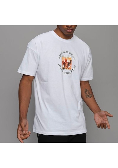 Flood Of Style Erkek Beyaz Common Baskılı Oversize Bisiklet Yaka Tshirt