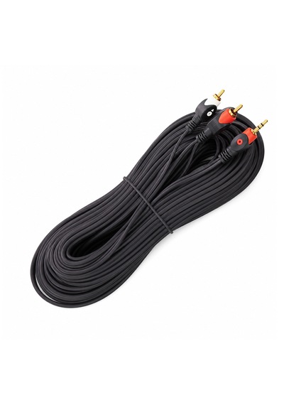 10 Metre 2 Rca Erkek To 3.5mm Stereo Aux Erkek Trs Ses Kablosu Kırmız - Siyah