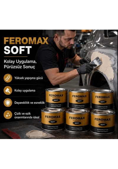 Feromax Polyester Soft Macun Sarı 2,7 Kg - 6 Adet