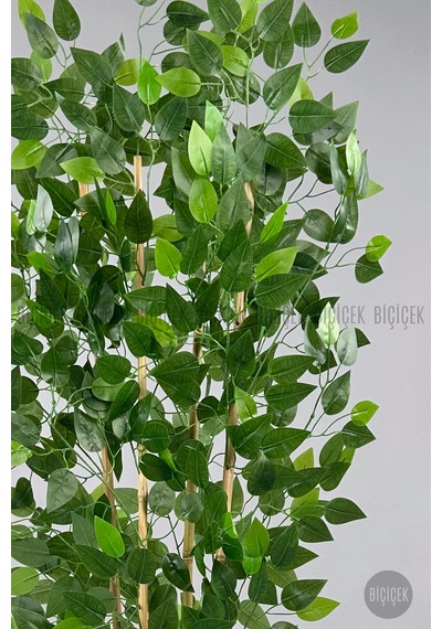 Yapay Benjamin Ağacı 140cm Krem Gold Metal Saksıda Krem-gold
