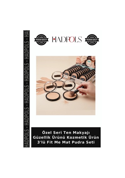 Özel Seri Ten Makyajı Güzellik Ürünü Kozmetik Ürün 3'lü Fit Me Mat Pudra Seti Çok Renkli