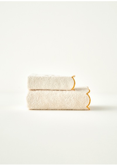 Bella Maison Daisy Scallop Kenar El Havlusu Bej 30x50 Cm Bej