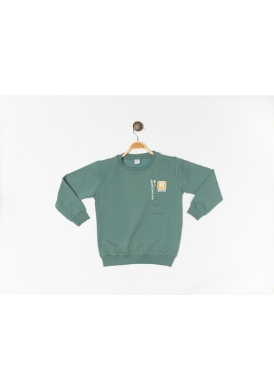 Modalı Çocuk Brane Cotton Rtr0006 Fermuar Detaylı Baskılı Swearshirt