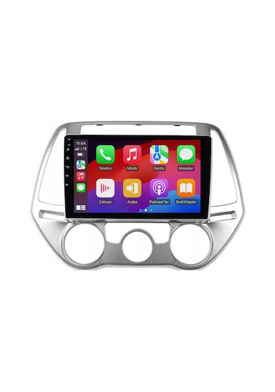 Hyundai İ20 Araç Multimedya Android Ekran Carplay Double Teyp 2+32 9" 13-14 Düz Analog Silver Cadence