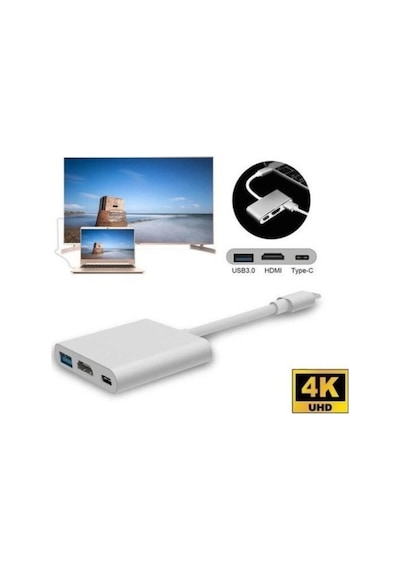 Apple Uyumlu MacBook Matebook Switch Tablet Telefon Hdmi Usb 3.0 Pd Şarj Type-c Çevirici