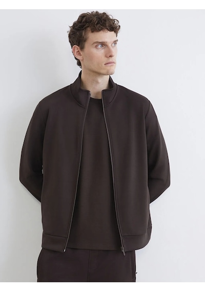 Lc Waikiki Kahverengi Dik Yaka Erkek Fermuarlı Sweatshirt