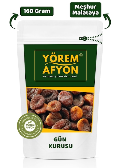 Yörem Afyon Meşhur Malatya Güneşte Kurutulmuş Etli Jumbo Boy Vegan Gün Kurusu, Şekerpare 160gr. 160 G