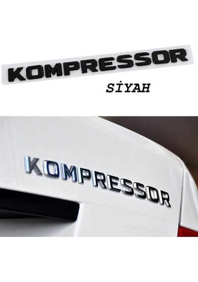 Kompressor Bagaj Yazı Abs Siyah Renk Sticker Lüks Kaliteli Arma Logo