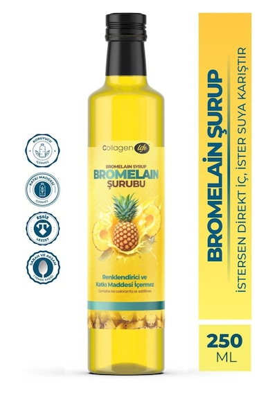 Collagen Life Bromelain Ananas İçeren Detox Şurubu 250 Ml