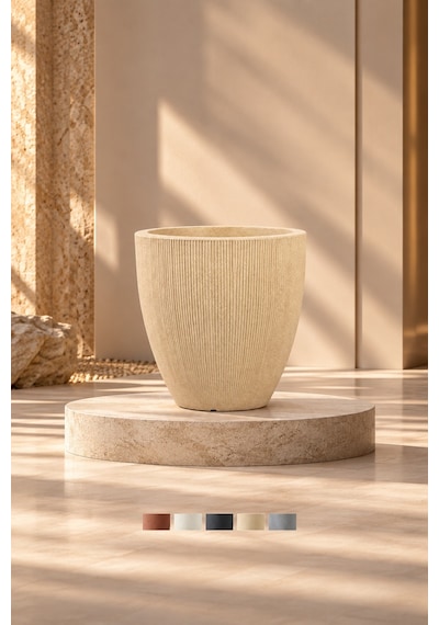 Bostann Dekoratif Saksı - Botonıa 030 - 50l - Bej 50 Lt