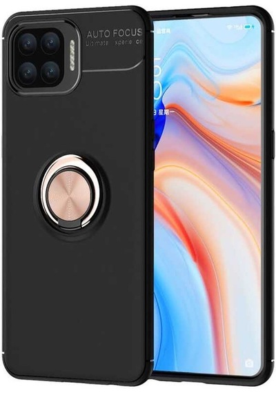 Oppo Reno 4 Lite Kılıf Yüzüklü Magnetli Ravel Case