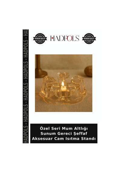 Özel Seri Mum Altlığı Sunum Gereci Şeffaf Aksesuar Cam Isıtma Standı
