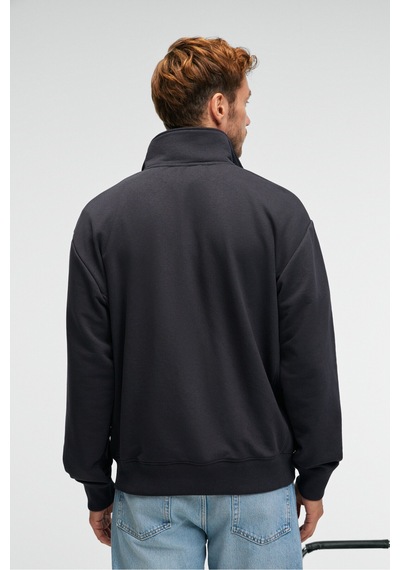 Grımelange BRAM Erkek %100 Pamuk Dik Yakalı Yarım Fermuarlı Baskılı Antrasit Sweatshirt Grımelange BRAM Erkek %100 Pamuk Dik Yakalı Yarım Fermuarlı Baskılı Antrasit Sweatshirt