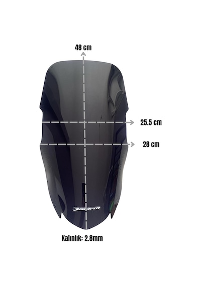 Bajaj Dominar 250 / 400 2017-2026 Uyumlu Uzun Ön Cam Füme