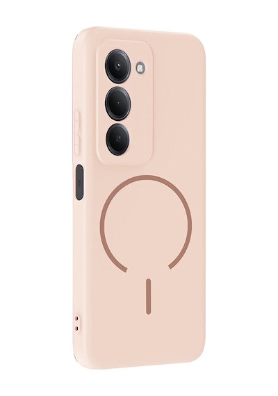 Xiaomi Redmi 15 Kılıf M-safe Şarj Özellikli Zore Meta Kapak Mürdüm