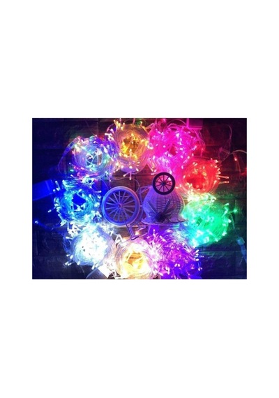 100 Ledli Yılbaşı Led Işık Süs 10 Metre Parti Led Işıkları Karışı RGB