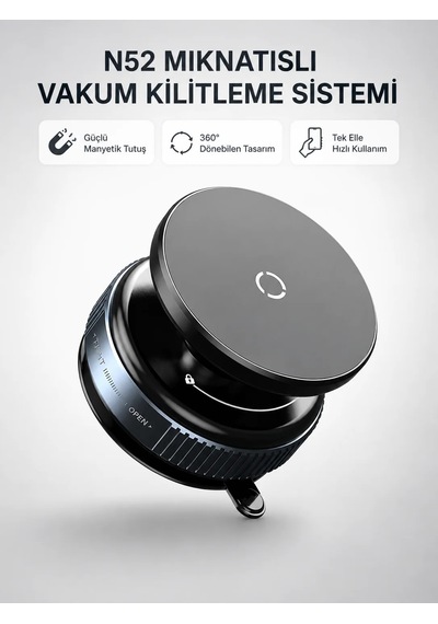Mıknatıslı Araç Telefon Tutucu Vakum Teknolojili 360 Ayarlanabilir 18627537