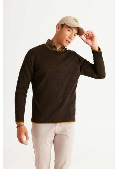 AC&Co / Altınyıldız Classics Erkek Sıyah-hardal Standart Fit Normal Kesim Bisiklet Yaka Pamuklu Triko Kazak Siyah - Hardal AC&Co / Altınyıldız Classics Erkek Sıyah-hardal Standart Fit Normal Kesim Bisiklet Yaka Pamuklu Triko Kazak Siyah - Hardal