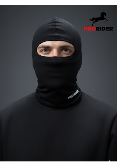 Prorıder Motosiklet Balaklava %100 Pamuklu Kar Maskesi Kayak Ve Sporcu Maskesi Siyah