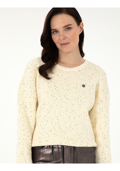 Pierre Cardin Kadın Ekru Kazak /triko 50290560-vr019 Ekru