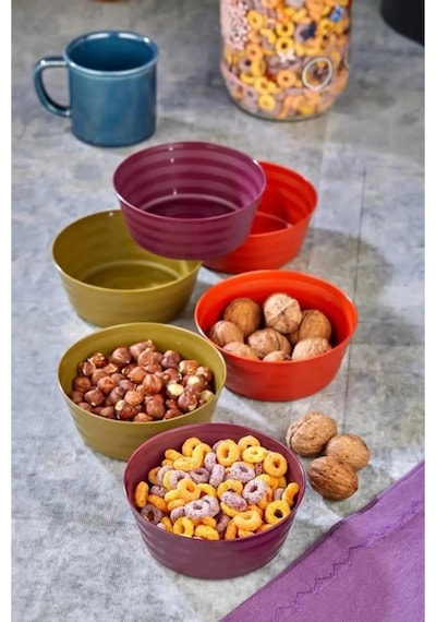 Plastik Çerezlik Sunumluk 6 Lı Kase Yonca Desen Royaleks-ht-001 001 Siyah