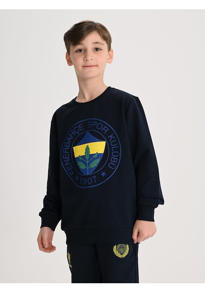Fenerbahçe Lacivert Tribün Yüksek Armalı Çocuk Sweatshirt Fb Laci Yeni