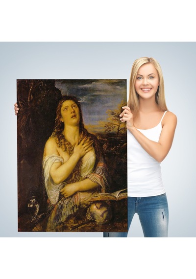 Titian Tiziano Vecellio'un 'tövbe Eden Magdalene' Eseri Kanvas Tablo-5125 70 X 100
