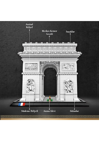 Reobrix 66024 Zafer Takı Yaratıcı Yapı Blok Seti Building Blocks Arch Of Triumph - 3718 Parça
