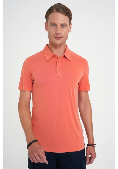Efor Comfort Fit Polo Yaka Modal Karışım Kısa Kol Casual Turuncu Tişört Ts 903 Turuncu