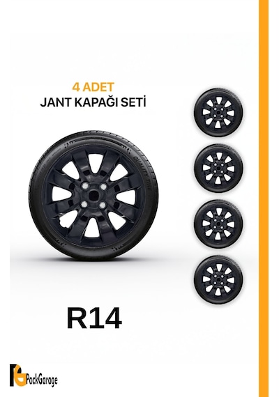 Renault Vel Satis 14'' İnç Jant Kapağı 4 Adet Siyah S101