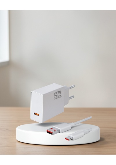 120w Şarj Adaptörü, Type-c Kablolu, Yüksek Voltaj Korumalı 0