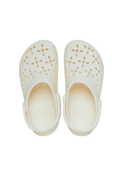 Crocs Classic Floral Cut Out Clog Kadın Terlik 210927 Ekru