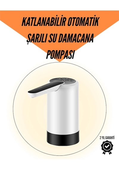 Şarjlı Su Pompası 8000mah Cam Damacana Uyumlu Tek Tuşla Kontrol Usb Şarjlı Otomatik Dolum Renkli