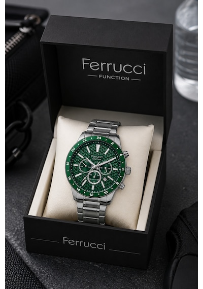 Ferrucci Fonksiyonları Aktif Çelik Kordon Ve Kasa Takvimli Erkek Kol Saati Gri