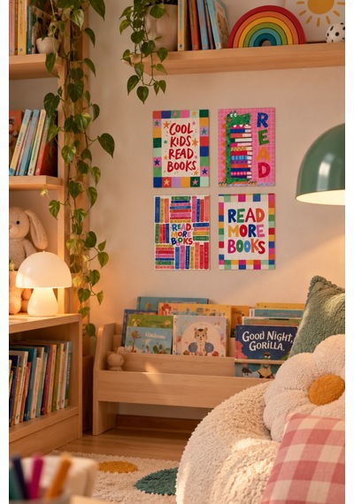 Cool Kids Read Books - Çocuk Odası Temalı 4 Lü Tablo Seti, 15 X 20 Cm, 3mm Ahşap Mdf, Dijital Baskı Çok Renkli - 928103422 Çok Renkli - 928103422 Cool Kids Read Books - Çocuk Odası Temalı 4 Lü Tablo Seti, 15 X 20 Cm, 3mm Ahşap Mdf, Dijital Baskı Çok Renkli - 928103422 Çok Renkli - 928103422