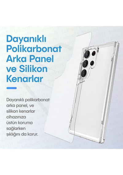Samsung Galaxy S26 Ultra İçin Crystal Armor Serisi Şok Emici Yumuşak Silikon Kenar Arkası Sert Polikarbonat Darbeye Dayanıklı Şeffaf Kılıf Galaxy S26 Ultra