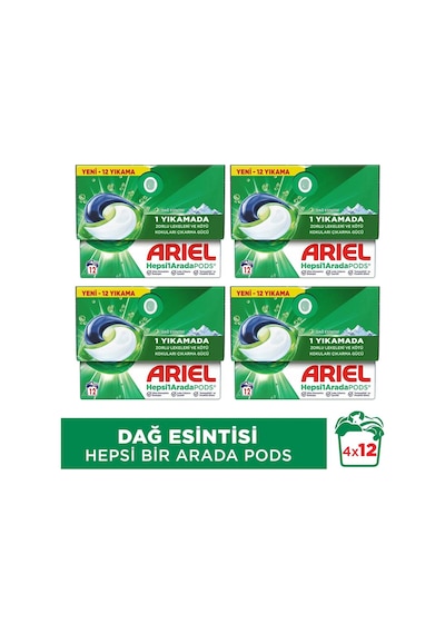 Hepsi1arada Pods Kapsül Çamaşır Deterjanı Beyazlar Ve Renkliler 12 Yıkama X4