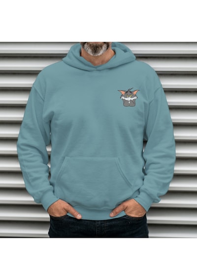 Tom Baskılı Oversize Unisex Kapüşonlu Sweatshirt Bebemavisi