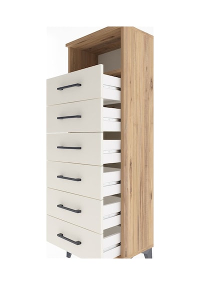 Arges Dolap Tek Raflı 6 Çekmeceli 44x30x134 Çam-aytaşı Çam
