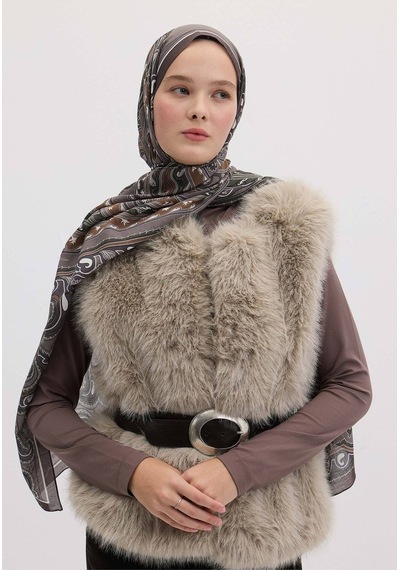 Freshscarfs Vintage Paisley Desen Şal Vizon
