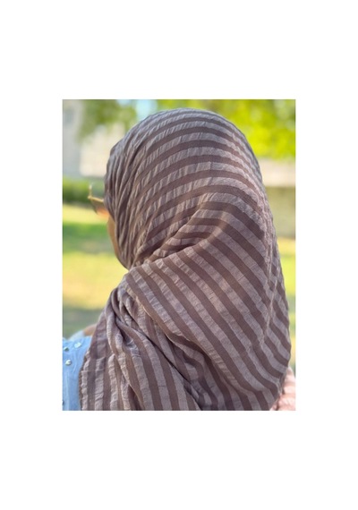 Aldaıyr Adet - Jakarlı Caz Eşarp 120 X120 Pamuk Kahverengi
