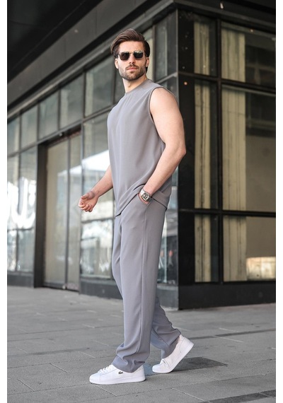 Madmext Füme Rahat Kesim Erkek Alt Üst Takım E7353 Füme