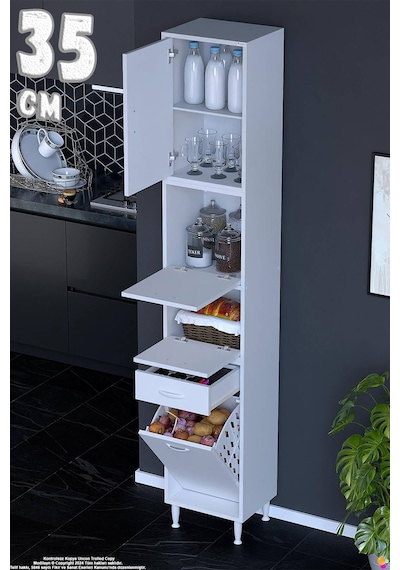 Zümra 35 Cm Beyaz Mutfak Dolabı Patates Soğan Saklama Dolabı Çok Amaçlı Kiler Banyo Dolabı 35x226x32 Zümra 35 Cm Beyaz Mutfak Dolabı Patates Soğan Saklama Dolabı Çok Amaçlı Kiler Banyo Dolabı 35x226x32