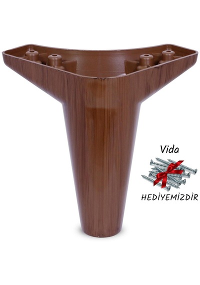 Kanepe Koltuk Baza Ayağı Kahve Ayak 14 Cm 4 Adet Kahverengi