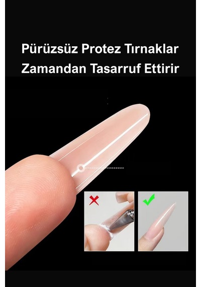 Dual Form Stiletto Oval Sandviç Tırnak Protez Tırnak Kalıp Üst From Stıletto-137